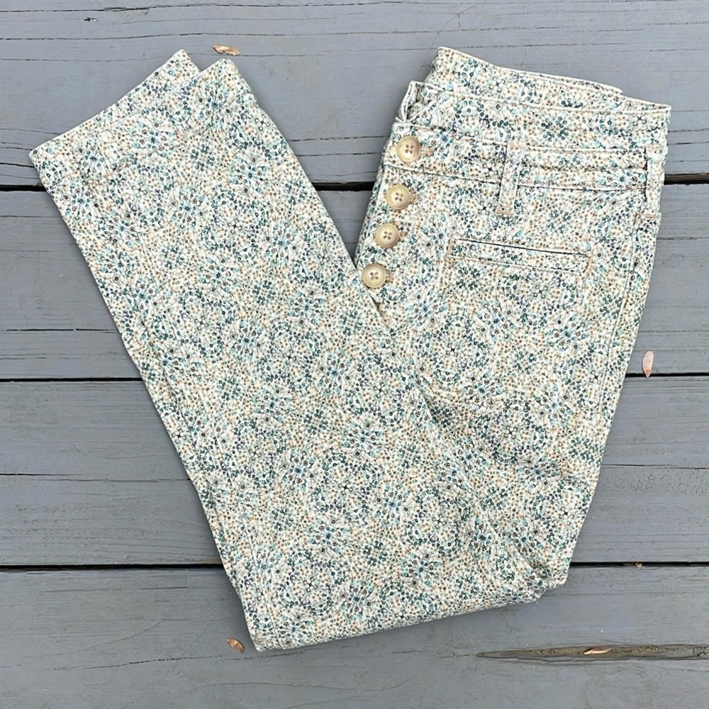 Anthropologie Boho Print High-Rise Slim Jeans